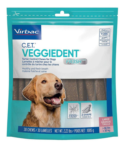 Veggiedent Snack Perro Higiene Bucal X 15un. Large 0