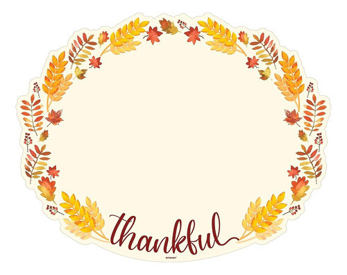 Amscan Thanksgiving Papel Troquelado Mantel Individual - 12 0