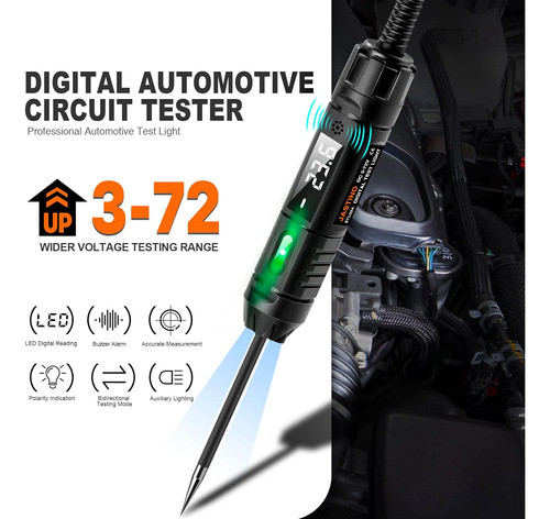 Luz Prueba Automotriz Led Digital Resistente 3-72 V Probador 1