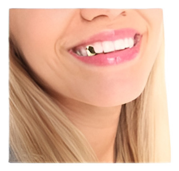 Grillz 14k Oro Plateado Solo Diente Parrilla Tapa Dientes Ca 1