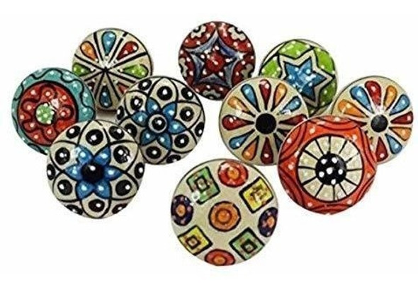 Tiradores De Ceramica P/muebles/vintage Mix Multicolor/x20u. 1