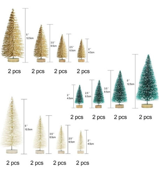Mini Árbol Navidad Base Madera Decoración 24 Piezas Aerwo 1
