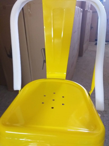 Silla Tolix Metalica Color Amarilla Reforzada 1