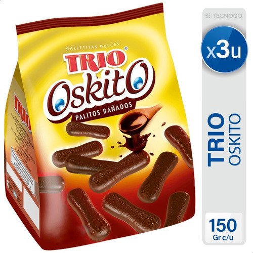 Galletitas Trio Oskito Palitos Bañados Dulces - X3 Unidades 0