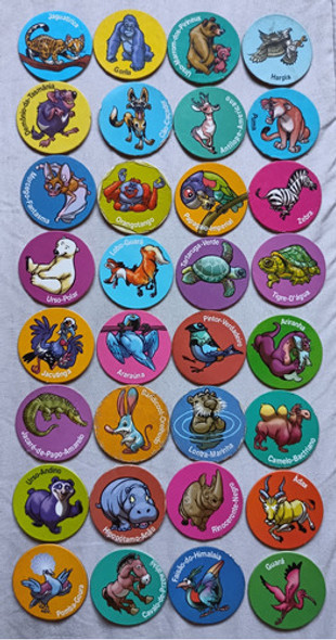 Lote 32 Tazos Animais Em Extinção Ping Pong - Brasil 0 Lote 32 Tazos Animais Em Extinção Ping Pong - Brasil 0