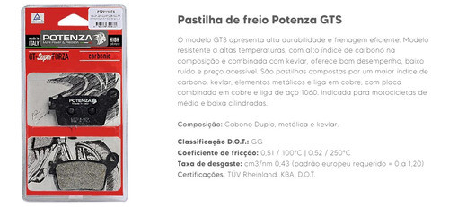 Pastilha Freio Suzuki Bandit 650 1250 Potenza Metálica 1