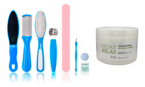 Kit 8 Elementos Pedicuría Durezas Callos + Crema Relax Pies 0