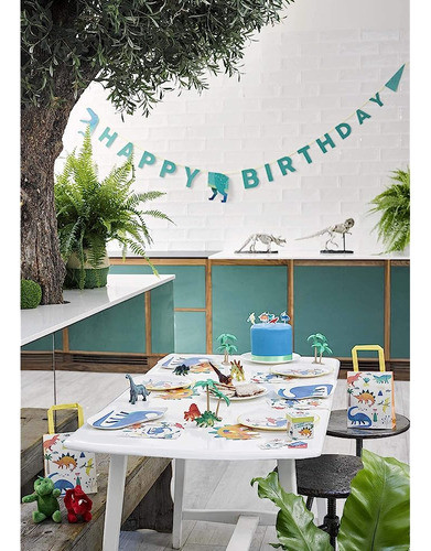Mesas Parlantes Fiesta Dinosaurios Feliz Cumpleaños Garland 1