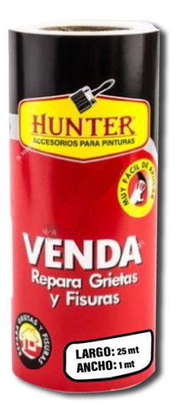 Venda Para Pared No Tejida Hunter Repara Grieta Rollo 1x25mt 0