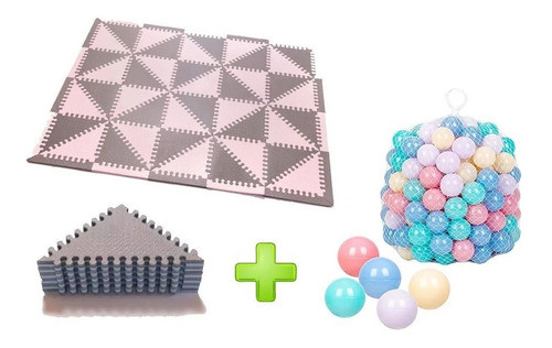 Piso Goma Eva Encastrable Triangulo Nórdico + 100 Pelotas 0