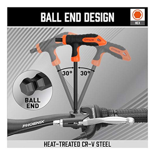 Horusdy Juego De Llaves Allen Con Mango En T De 8 Piezas, Ju 1