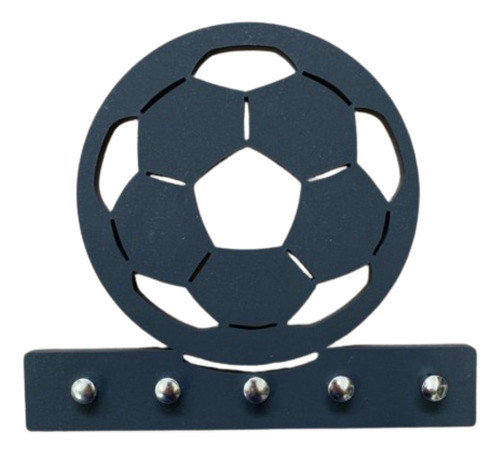 Porta Chaves Criativo Decorativo Bola Futebol Time Preto 0