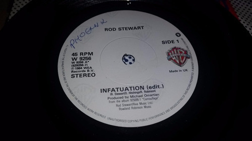 Rod Stewart Infatuation Simple Vinilo Uk 1