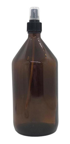 Botella Jarabe Ambar 1 Lt Con Atomizador Spray Negra X6 0