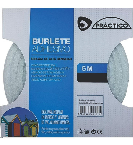 Burlete Simil Goma Blanco/marrón 15mmx6mmx6mts - Ynter Indus 0