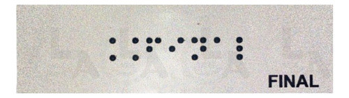 Kit 10 Placas Braile Autoadesiva Corrimão Inicio/final 10x3 1