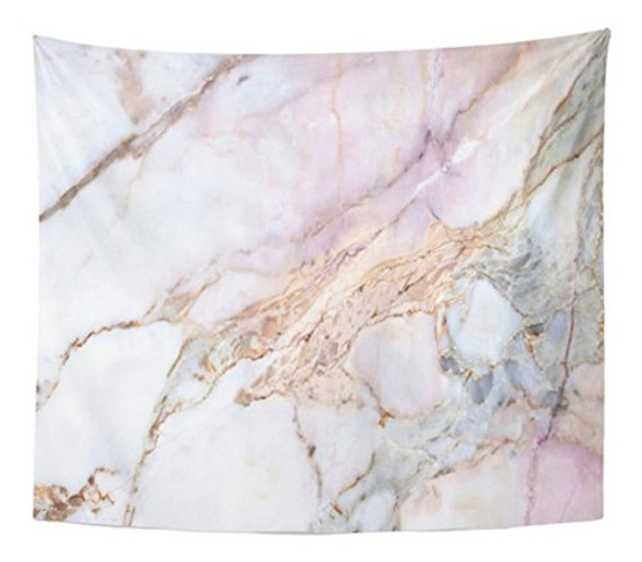 Emvency Tapestry Pink White Marble Pattern Con Alta Resoluci 0