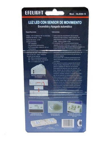 Luz Led Efoligh Con Sensor De Movimiento - Electroimporta 1