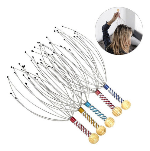 Kit Com 3 Massageadores Cabeça Arame Relaxante Anti Stress 1