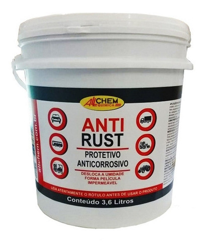 Anti Corrosivo Rust Protetivo Revestimento 3,6 Lt  - Allchem 0