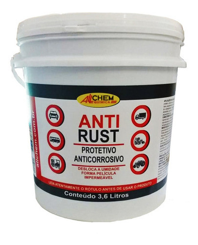 Anti Corrosivo Rust Protetivo Revestimento 3,6 Lt  - Allchem 1