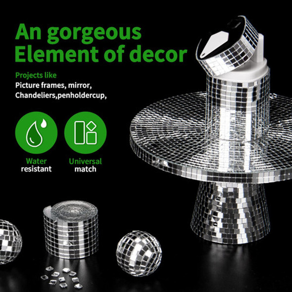 Espejos Autoadhesivos 5x5mm 2 Tiras Mosaico De 4x120cm 1