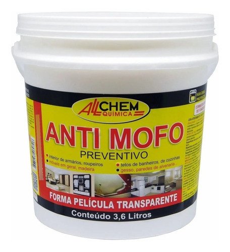 Kit 2 Fundo Antimofo Fungo Bactérias Preventivo Allchem 3,6l 0
