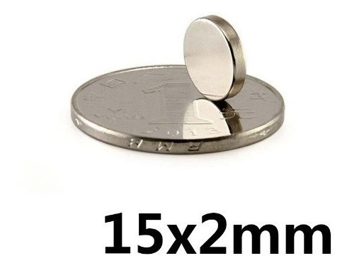 Imã De Neodímio Super Forte Disco 15mm X 2mm Potente 20un 1