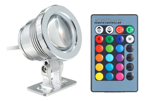 Ac/dc 12v 10w Rgb Led Luz Subaquática Lâmpada Submersível Co 0