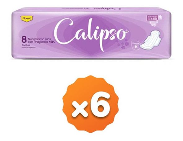 Toallitas Calipso Normal Con Alas Con Fragancia Pack X6 0 Toallitas Calipso Normal Con Alas Con Fragancia Pack X6 0