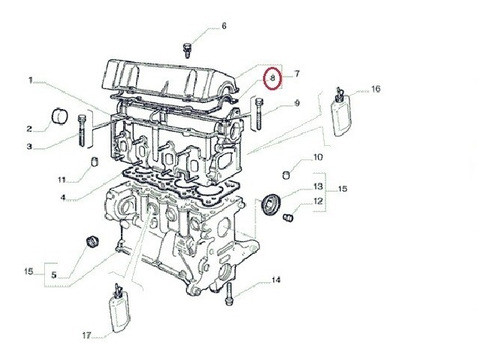 Junta Tapa Cilindro Fiat Idea Palio Punto Siena 1.4 Fire 8v 1