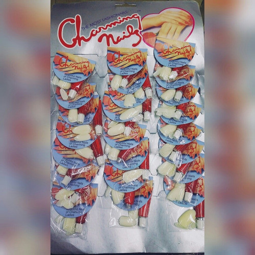 24 Packs  Con 20 Uñas Postizas Con Su Pegamento 0