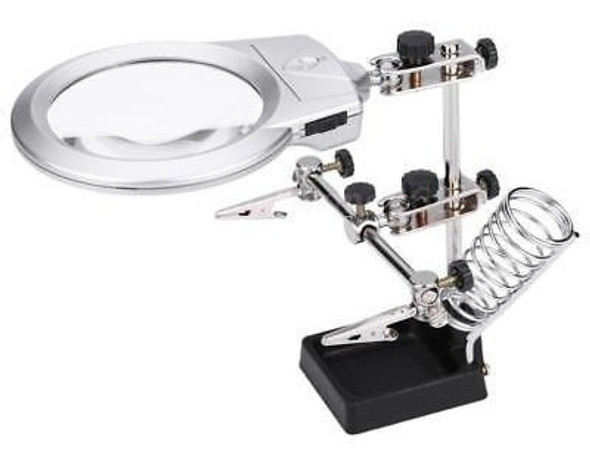 2 Lente De 2/6 X Lupa W/2 Led Luces Ajustable Cocodrilo Clip 0 2 Lente De 2/6 X Lupa W/2 Led Luces Ajustable Cocodrilo Clip 0