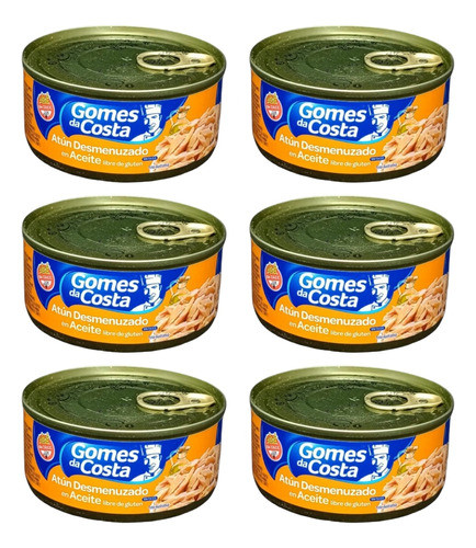 Atun Gomes Da Costa En Aceite Desmenuzado 170 Grs X 6 Un 0