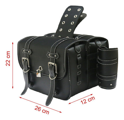 Alforje De Motocicleta Bolsa De Ferramentas Preto 26x22x12cm 1