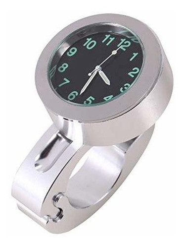 Reloj Para Manillar De Moto 7/8 A 1 Pulgada Plateado 0