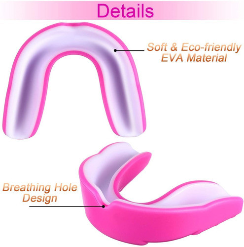 Anti Bruxismo Placa Nueva Importada Flexible Rosa C/ Estuche 1