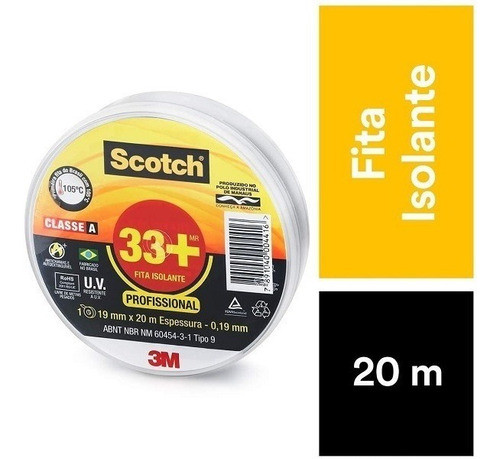 Fita Isolante 3m Scotch 33+ 19mm X 20m 1
