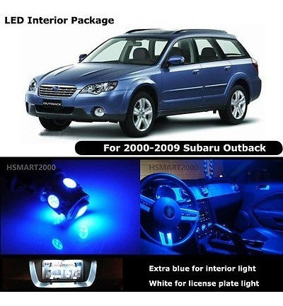 Bulbos De Interior Azul Led 10pcs Para Blanco 2000-2009 Suba 0