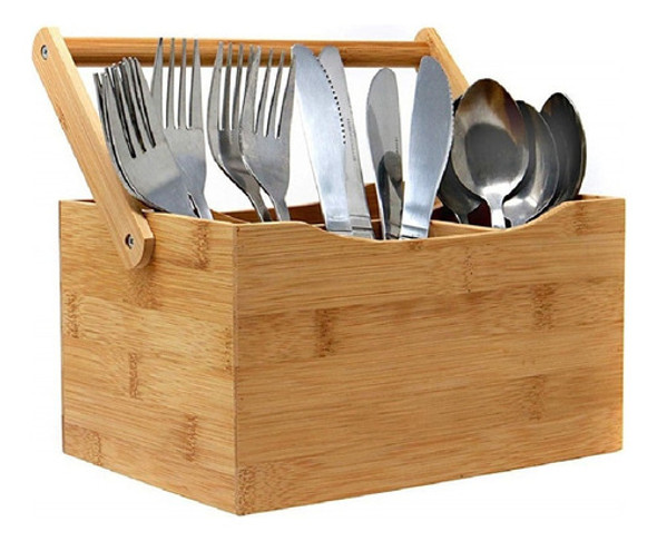 Canasto Organizador Alto Divisiones Y Asa Bambu Búho Store 0