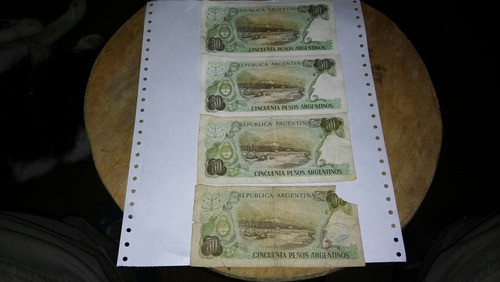 4  . Billetes De 50 Pesos Argentinos 1