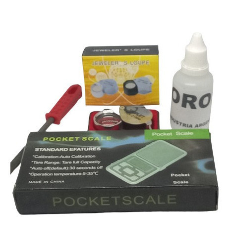 Acido Probar Oro + Balanza +lupa + Lima + Caja Plástica 1