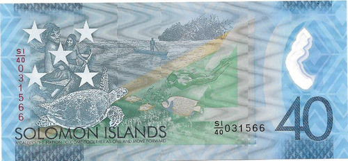 Billete Solomon 40 Dolares Plastico Año 2018 Sin Circular 1
