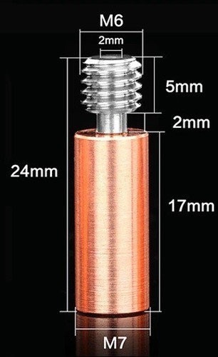 Heatbreak All Metal Barrel V6 Bi-metal Liso Titanio 1