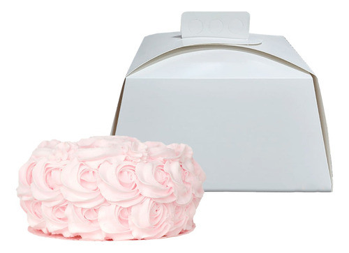 Caja Maletin Porta Torta Blanca 27x27x15 Cm. X 75 Uni. 0