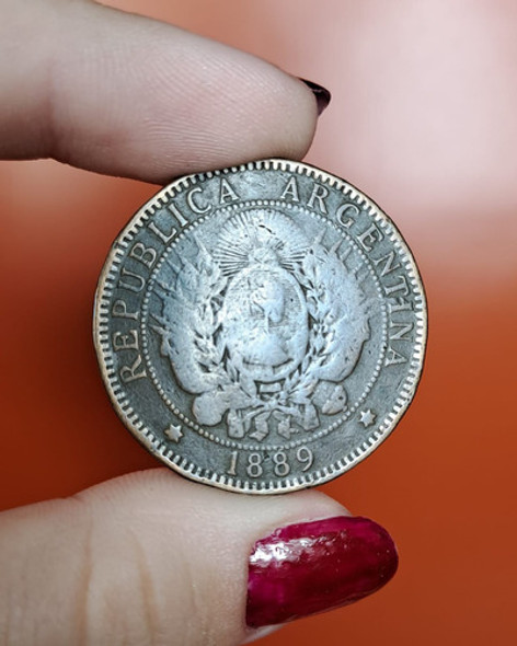 Antigua Medalla 2 Centavos Argentina 0