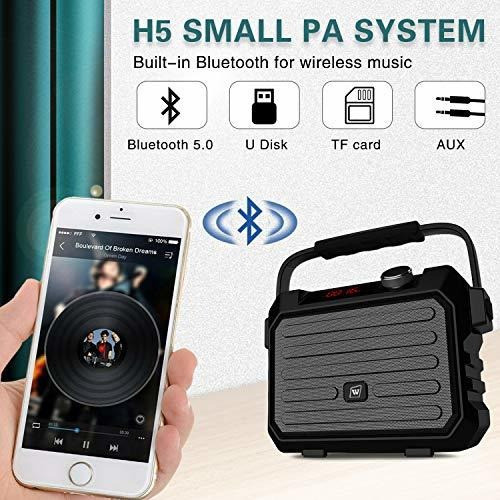 Sistema De Altavoces Portátil Micrófono Con Auriculares, Peq 1