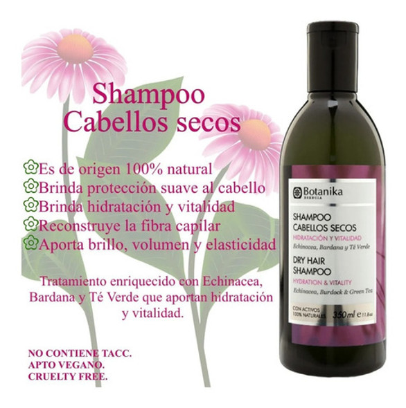 Botanika Shampoo & Acondicionador Cabello Seco 350ml C/u  Dw 1