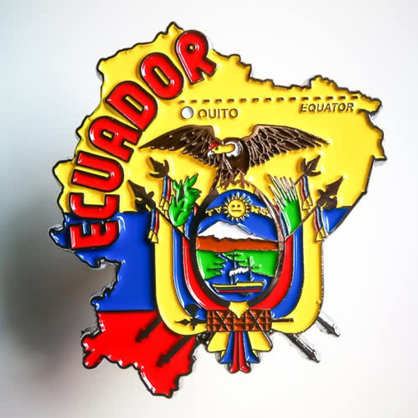 Imã Equador Com Mapa, Bandeira, Cidades - Imã De Geladeira 1