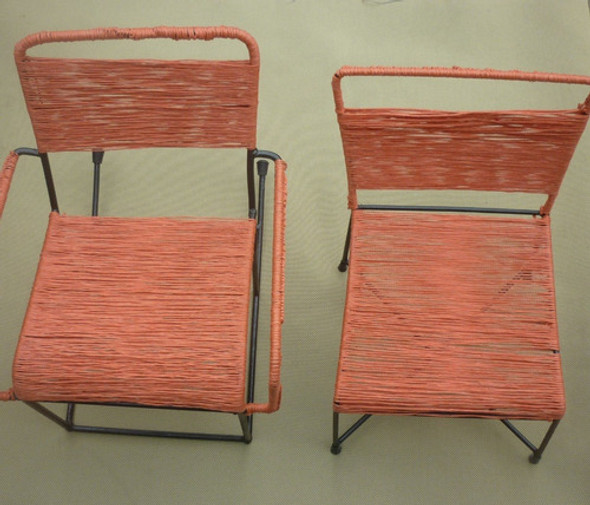 Antigua Silla Y Silla Mecedora En Hierro / Niño 0